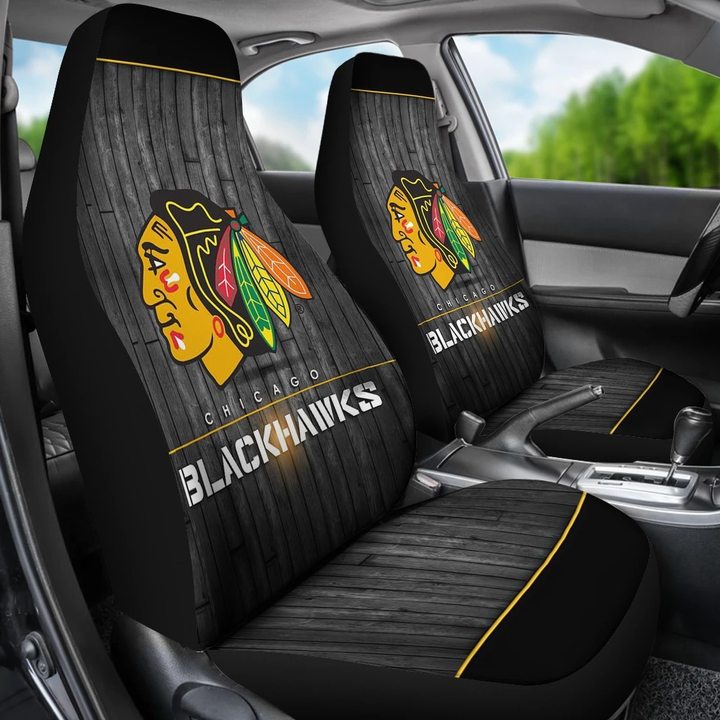 CHICAGO BLACKHAWKS CAR SEAT COVER (SET OF 2) VER 2 (4359985332323)